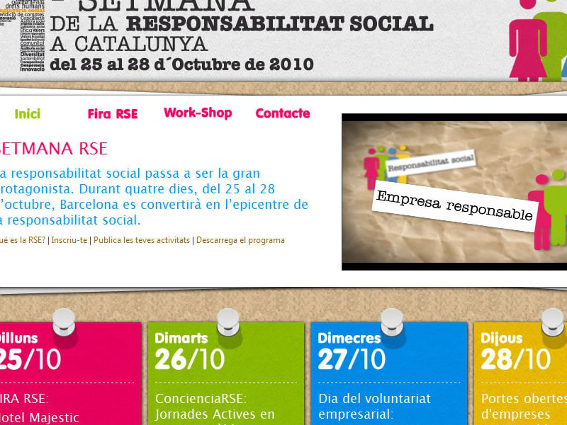 Website 1ª SETMANA DE LA RSE A CATALUNYA
